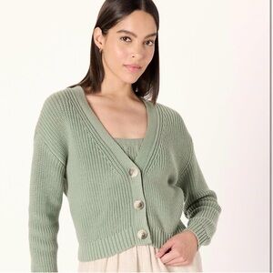 Nwt The Drop Oversized Womens Crop Cardigan sari iceberg green
